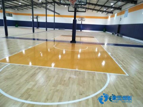 學(xué)?；@球木地板施工步驟